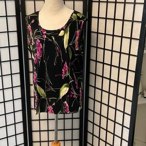 Floral Black and Pink Women's Top